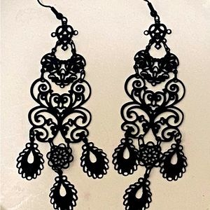 2 pairs of Pretty dangle earrings. Hypo-allergenic posts. 3’ long